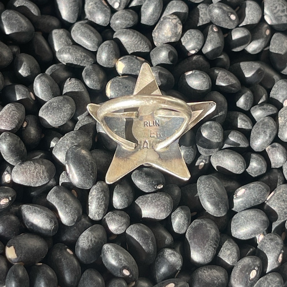 native American vintage Sterling Silver turquoise Star Ring - Picture 2 of 7